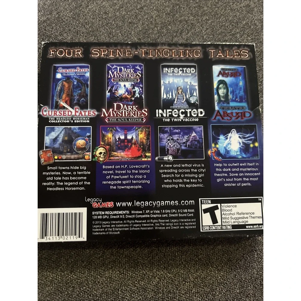 Legacy Games American Horror 4 Pack PC Game Teen Black Hidden Object Mysteries